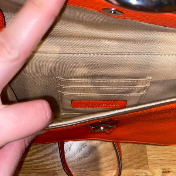 Banana Republic Envelope Shoulder / Crossbody Bag w Chain - Reddish Orange - Picture 3 of 4